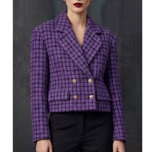 Sandro Paris Double-Breasted Crop Jacket